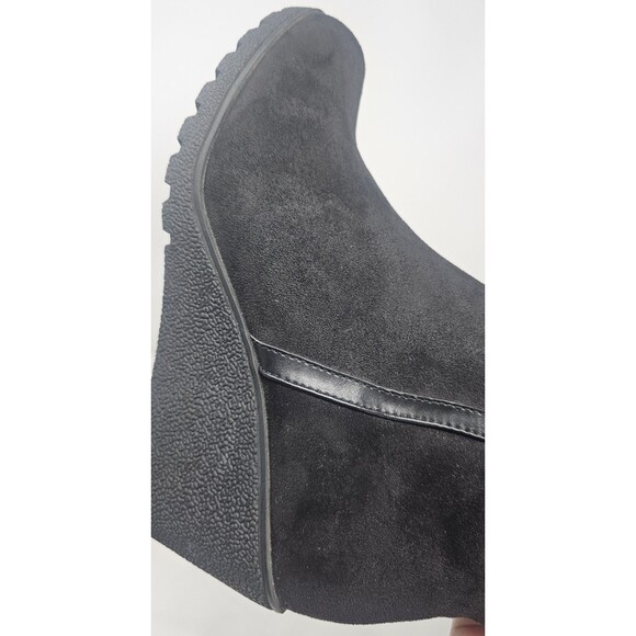 I Love Billy BettyBoo Black Faux Suede Knee High Winter Zip Tye Boots Sz 41 - Picture 5 of 16